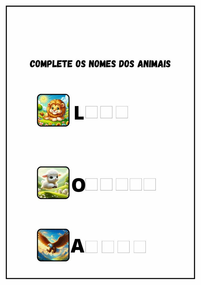 Cópia de Cópia de complete o nome dos animais